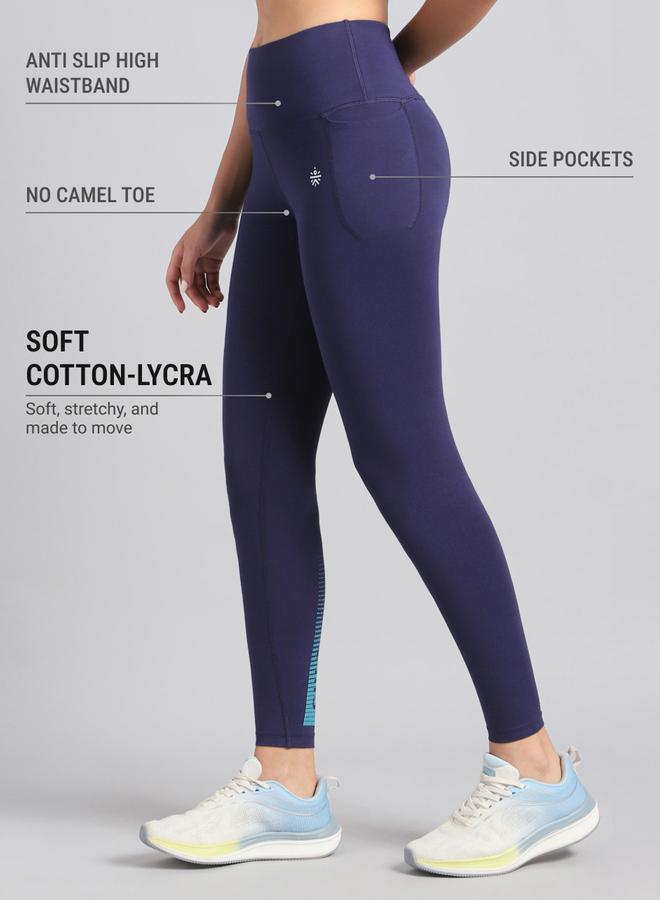 Cult Women Navy Yoga Flow Cotton Graphic Leggings - Image 5